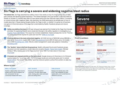 Executive summary from the sample Negative Blast Radius report.
