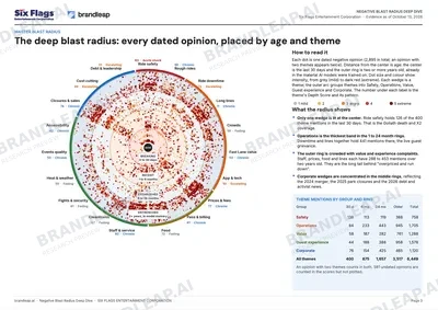 Sample report circular blast radius map of dated opinions and themes.